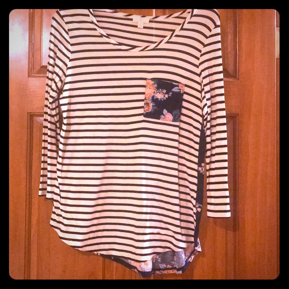 High low top with stripes and floral